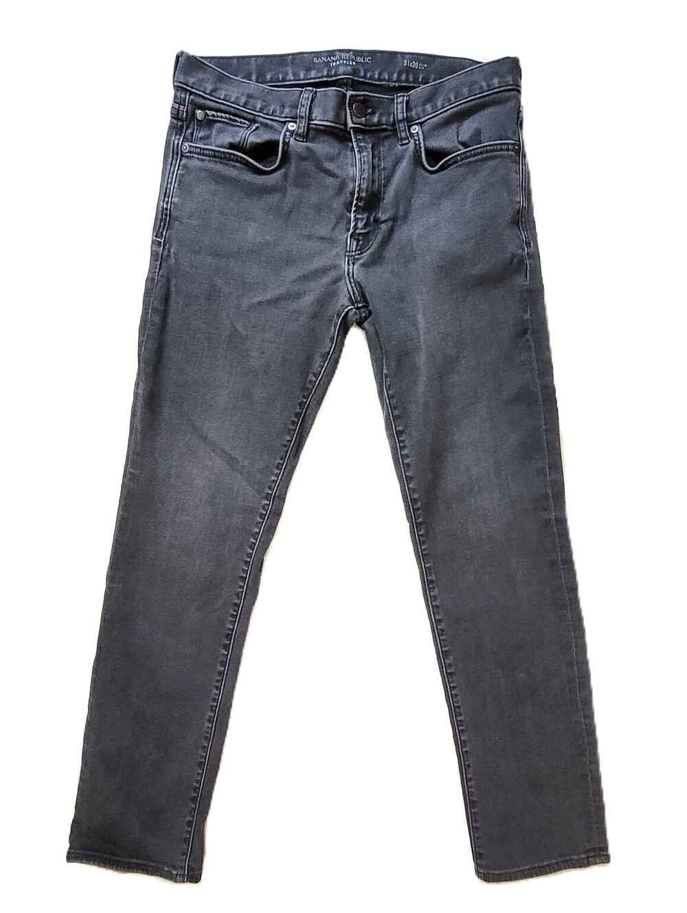 Banana Republic Traveler Slim Jeans Men's 31x30 Faded Black Stretch Denim Pants